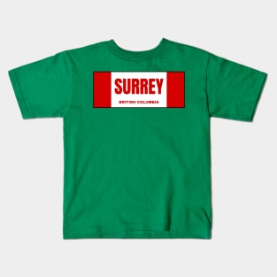 Surrey City in Canadian Flag Colors Kids T-Shirt